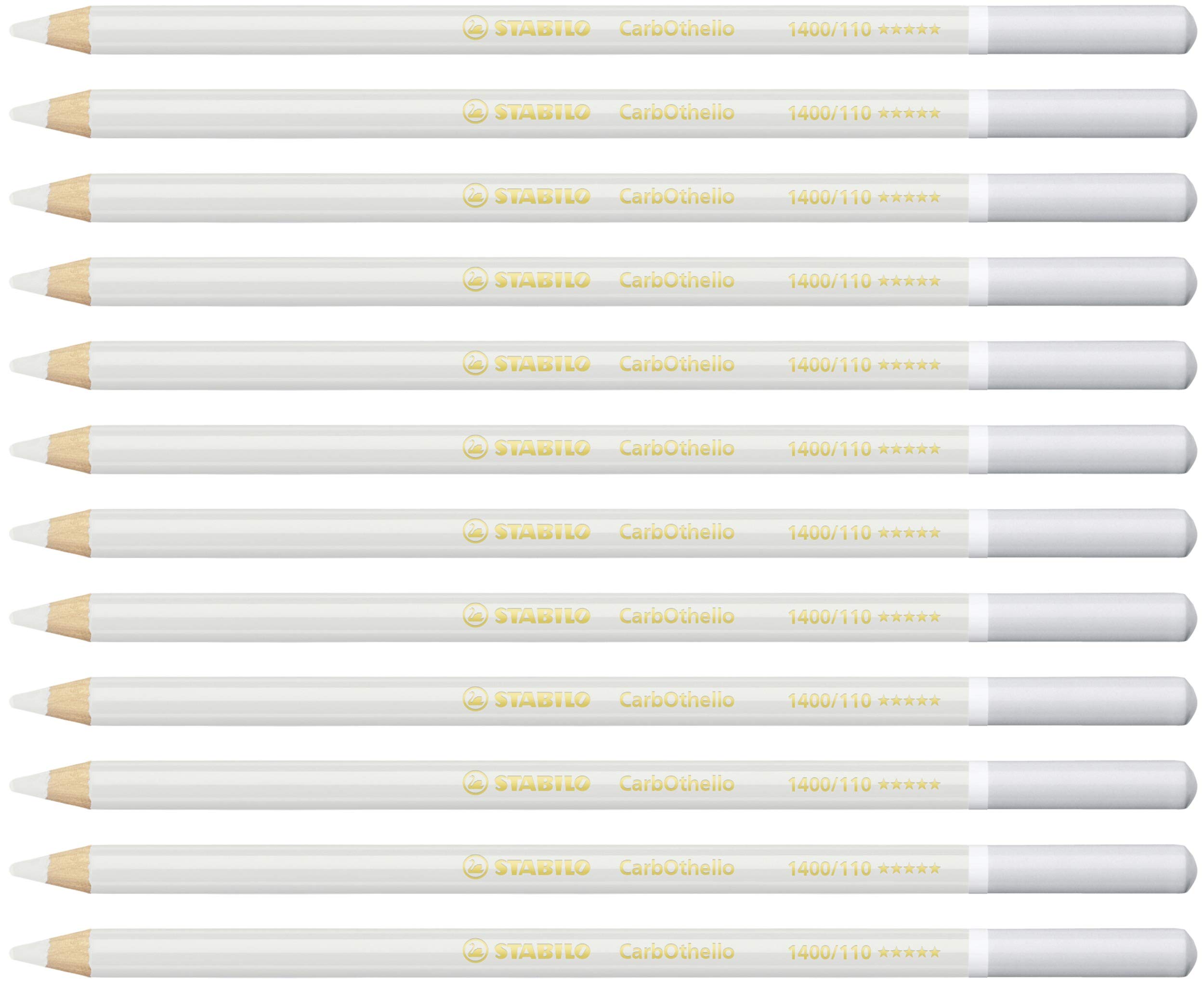 STABILO CarbOthello Pastel Pencils - 12 Pack Grey & White Chalk Pastels for Artists, Sketching, Drawing & Coloring | Ideal for Professional Artwork, Portraits & Realistic Shading