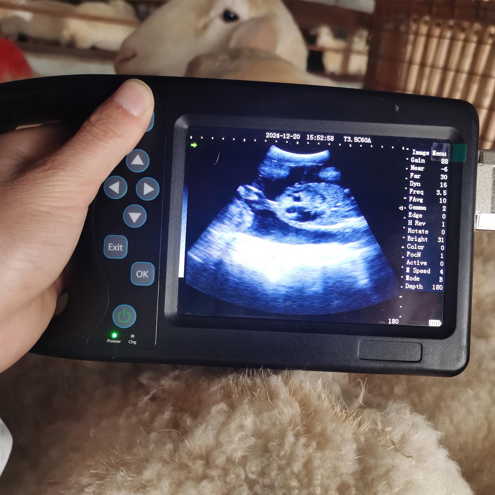Portable Dog Ultrasound Machine for Pregnancy - 3.5MHz Convex Probe for At-Home Pet Pregnancy Testing in Dogs, Cats, Sheep, Goats & Pigs | Ideal for Veterinarians, Breeders & Farmers