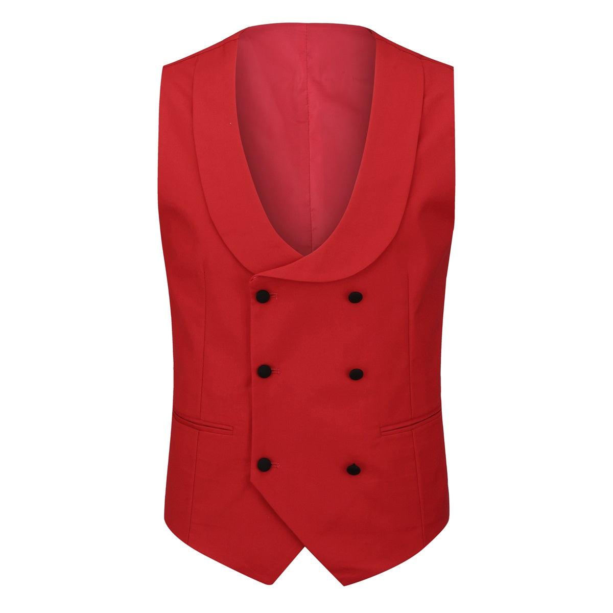 3 Piece Men's Slim Fit One Button Tuxedo Suit with Peaked Lapel - Formal Red Wedding, Prom, Gala & Business Attire for Special Occasions