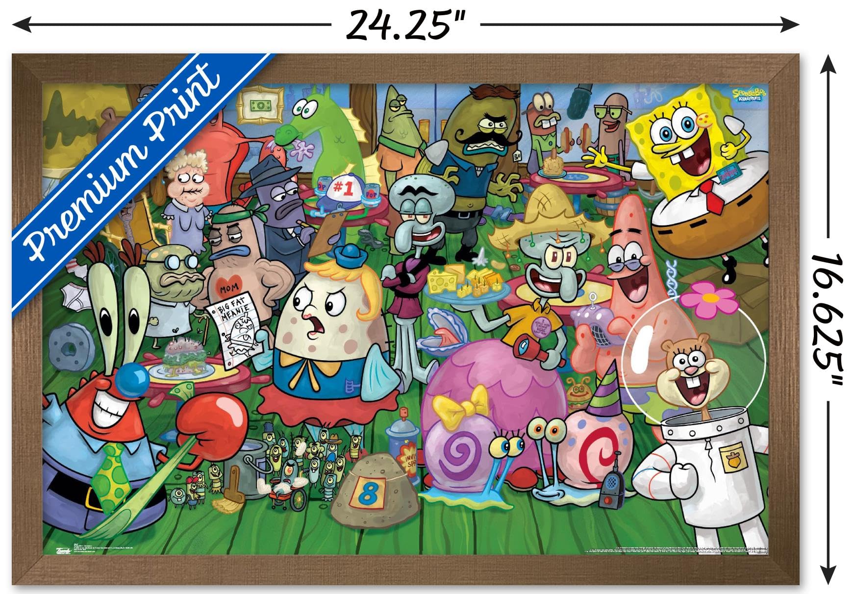 Nickelodeon SpongeBob SquarePants Bronze Framed Wall Poster 14.725