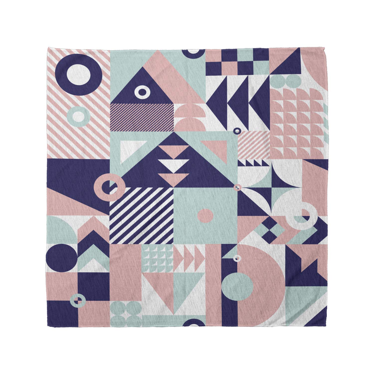 Ambesonne Geometric Bandana - Stylish Unisex Head & Neck Scarf with Groovy Pastel Shapes Art - Perfect for Music Festivals, Outdoor Adventures & Fashion Accessories