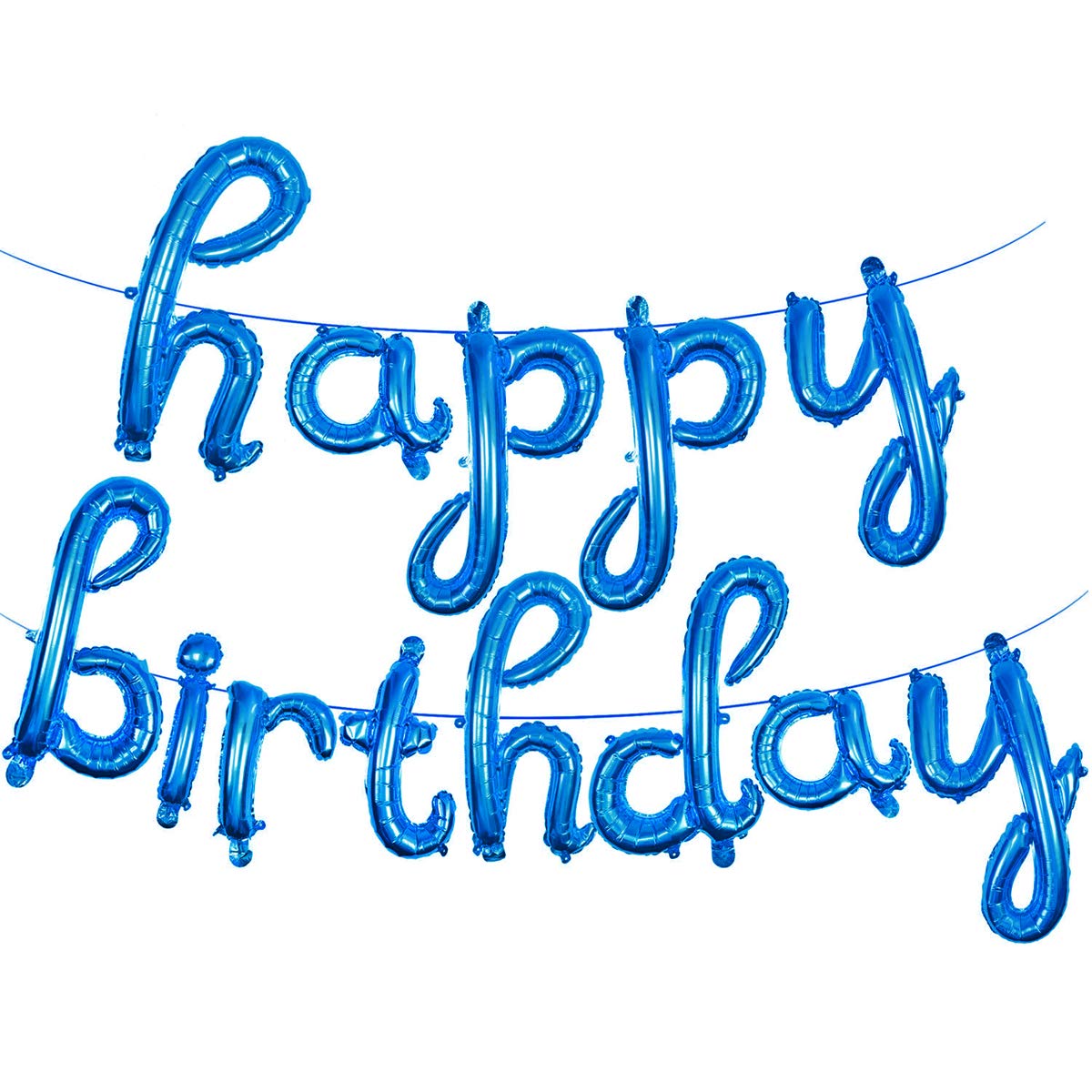 Happy Birthday Balloon Banner - Blue Foil Birthday Balloons for Party Decorations | Perfect for Birthday Parties, Baby Showers & Anniversary Celebrations