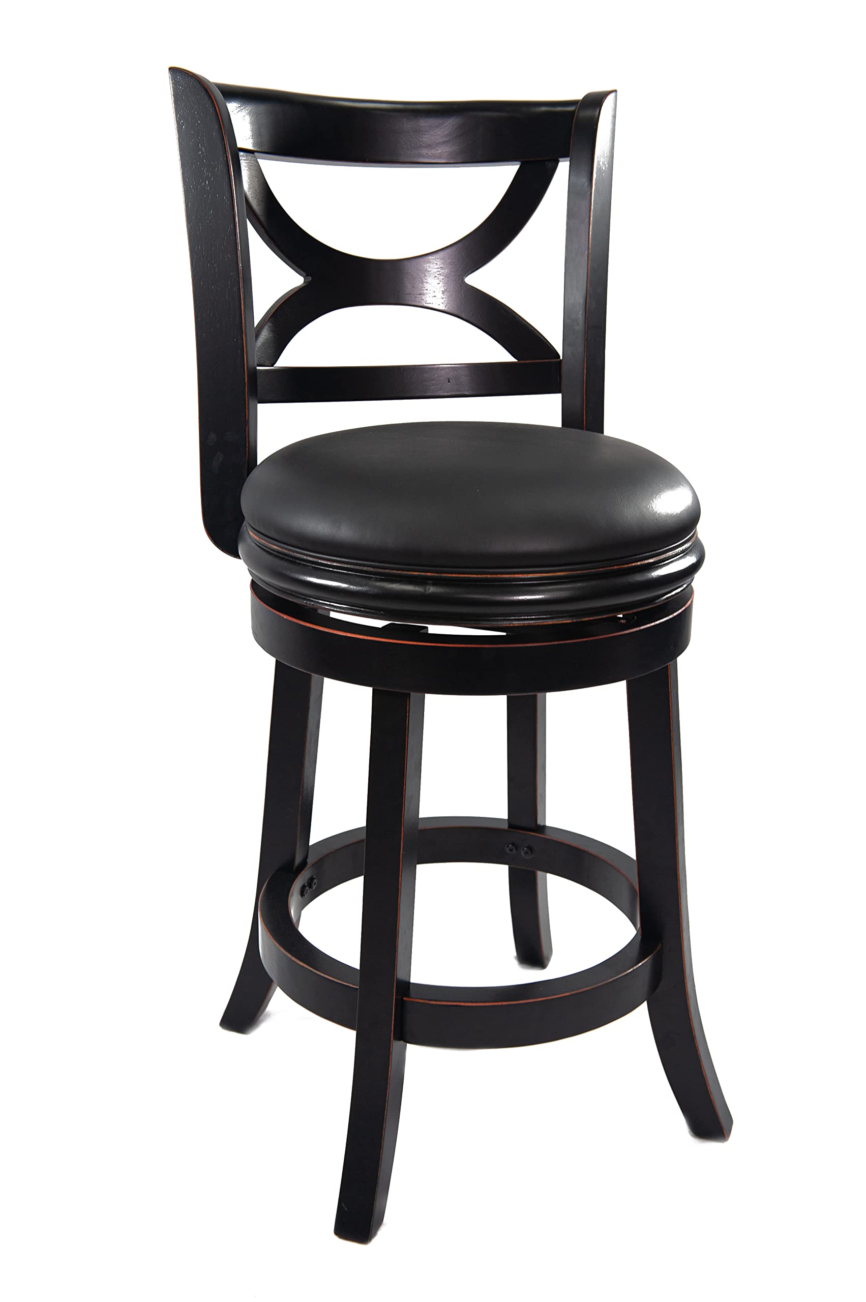 Boraam Florence 24-Inch Black Counter Height Bar Stool - Modern Kitchen Island Stools for Dining & Entertaining