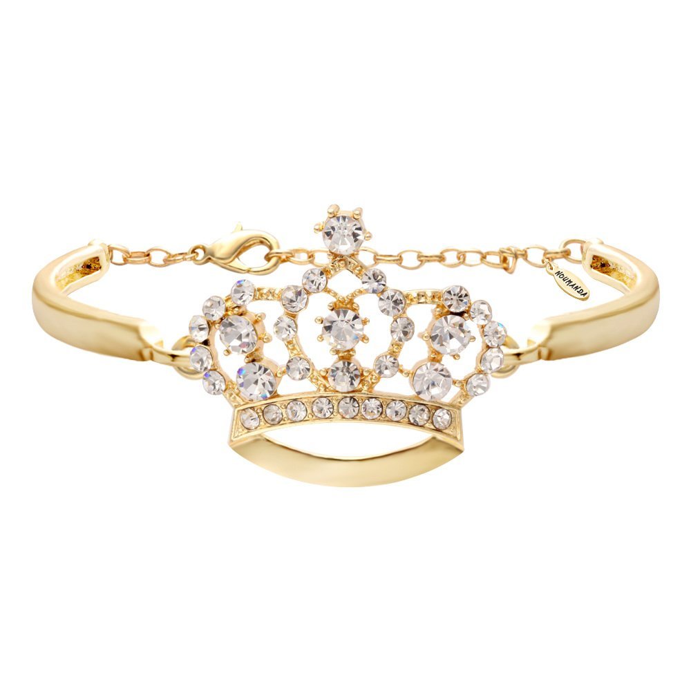 NOUMANDA Elegant Crystal Crown Bracelet for Women - Dainty & Stylish Jewelry for Parties, Weddings, and Special Occasions