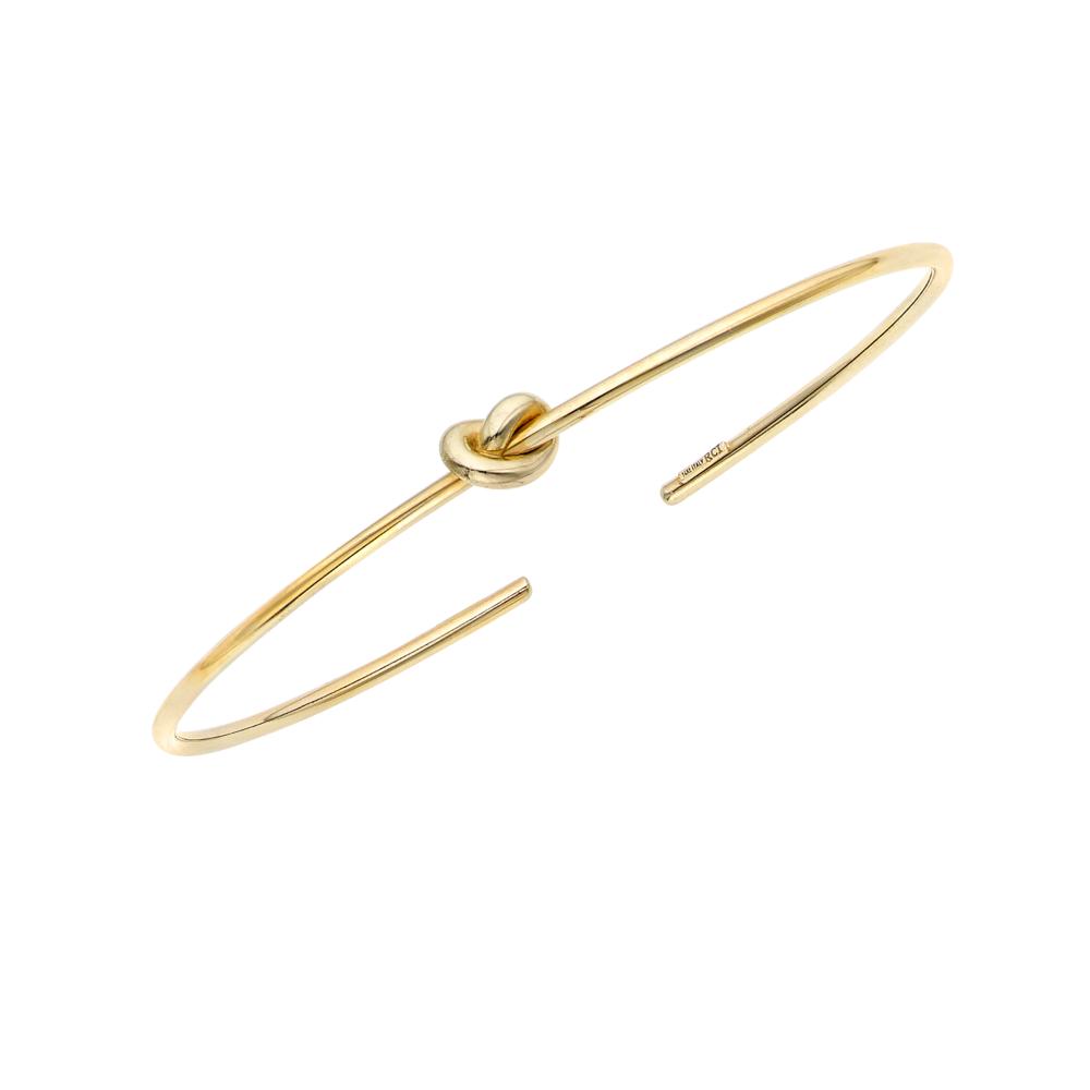 14K Gold Love Knot Bangle Bracelet for Women - Elegant Jewelry Gift for Anniversary, Valentine's Day & Special Occasions