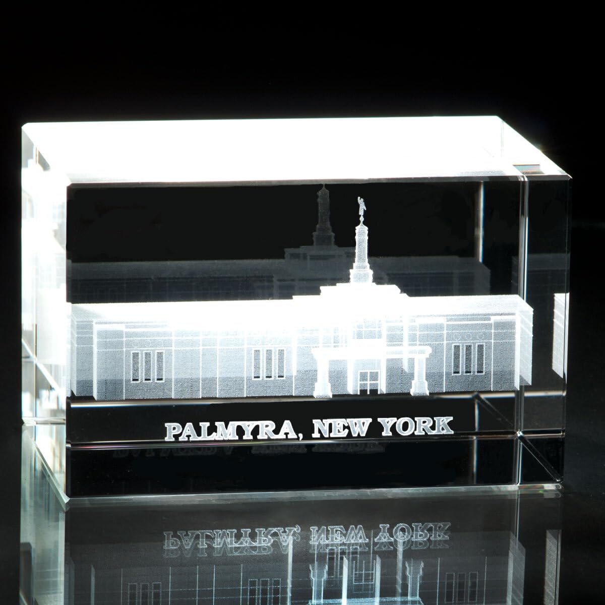 Crystal Cube Desk Decor - LDS Temple Paperweight for Office & Home | Christian Gift, Palmyra New York Inspired | Perfect for Work Desks, Bookshelves & Spiritual Spaces