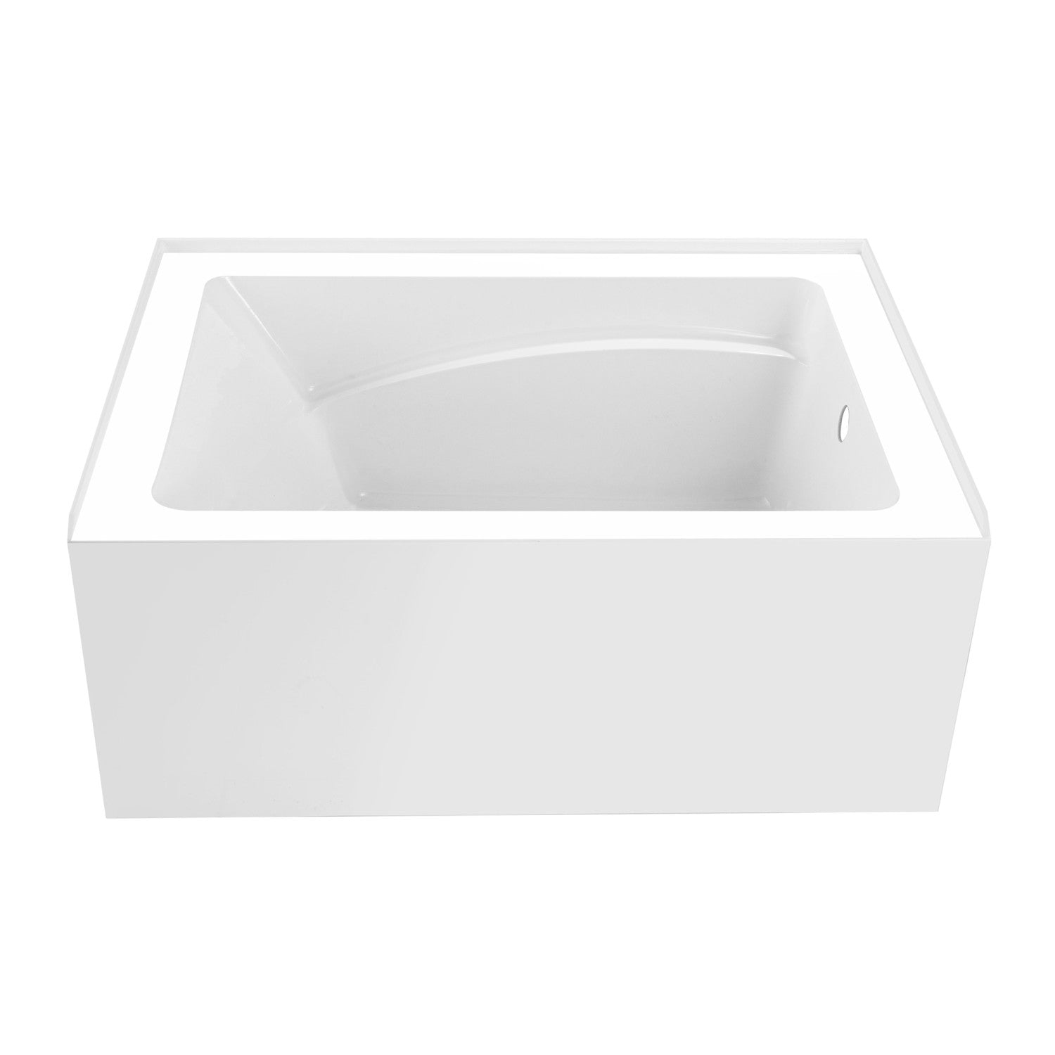 Aqua Eden VTAM4836R22T 48 Inch Acrylic Rectangular 3-Wall Alcove Bathtub - Right Hand Drain, Glossy White - Perfect for Modern Bathrooms & Spa-Like Retreats