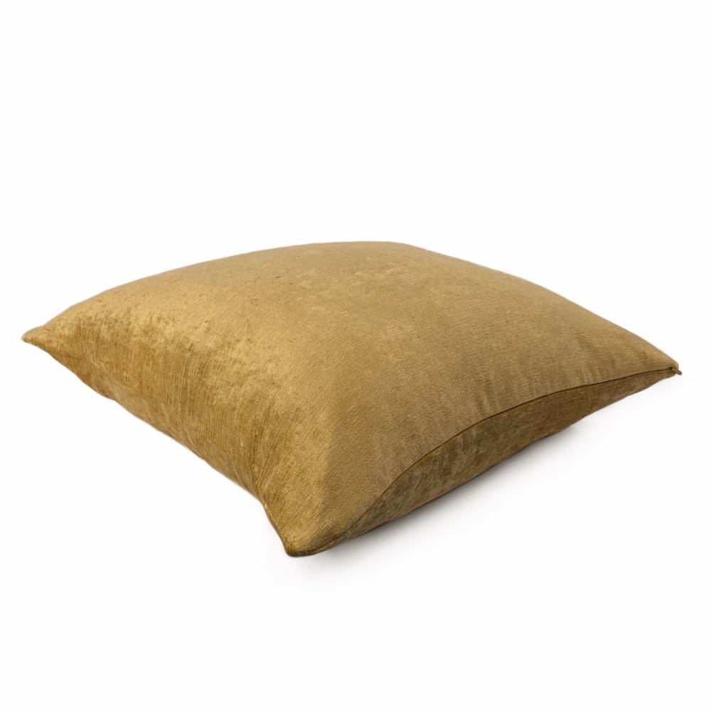 San Marco Amber Gold Chenille Pillow Cover - Soft Luxury Decorative Throw Pillow Case - 18x18 Inches - Fabric by the Yard Available - Perfect for Sofa, Bedroom & Living Room Decor