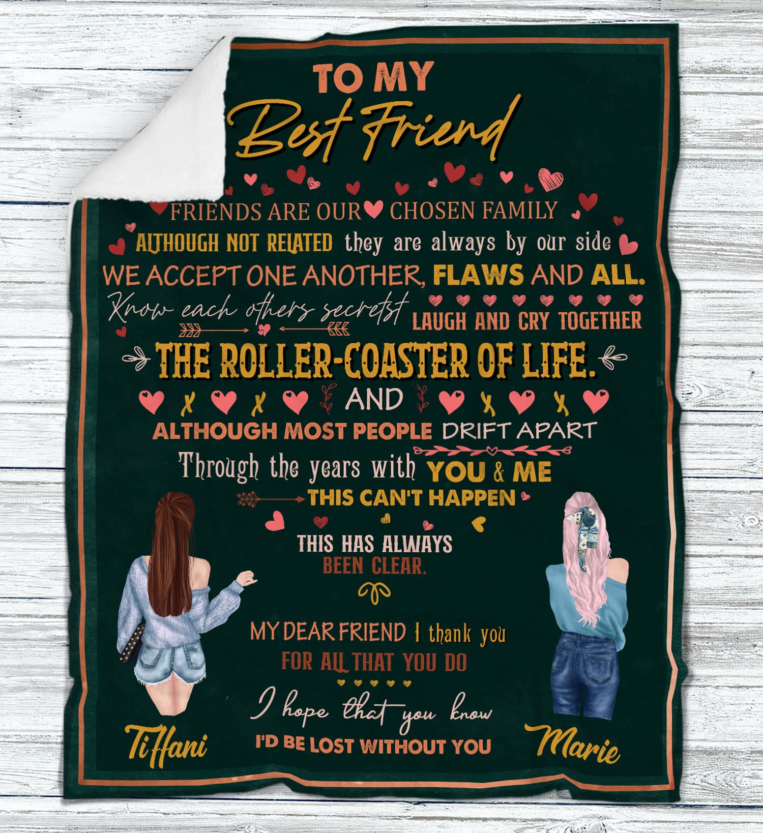 Personalized Fleece Blanket for Best Friend - Custom Name & Message Sherpa Blanket Gift for BFF - Cozy Throw for Movie Nights, Sleepovers & Friendship Celebrations