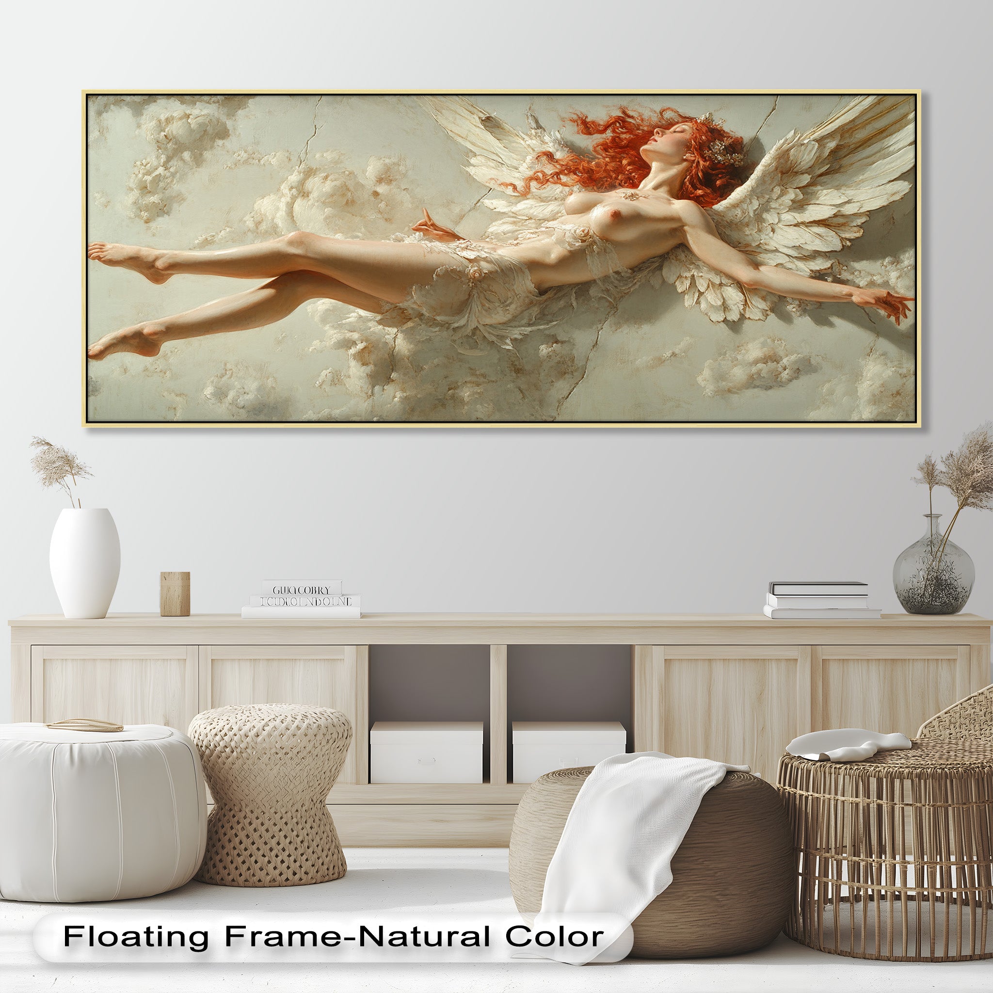 Ascension of the Flame - Mythological Angel Oil Painting Wall Art for Home Decor, Living Room, Bedroom & Office