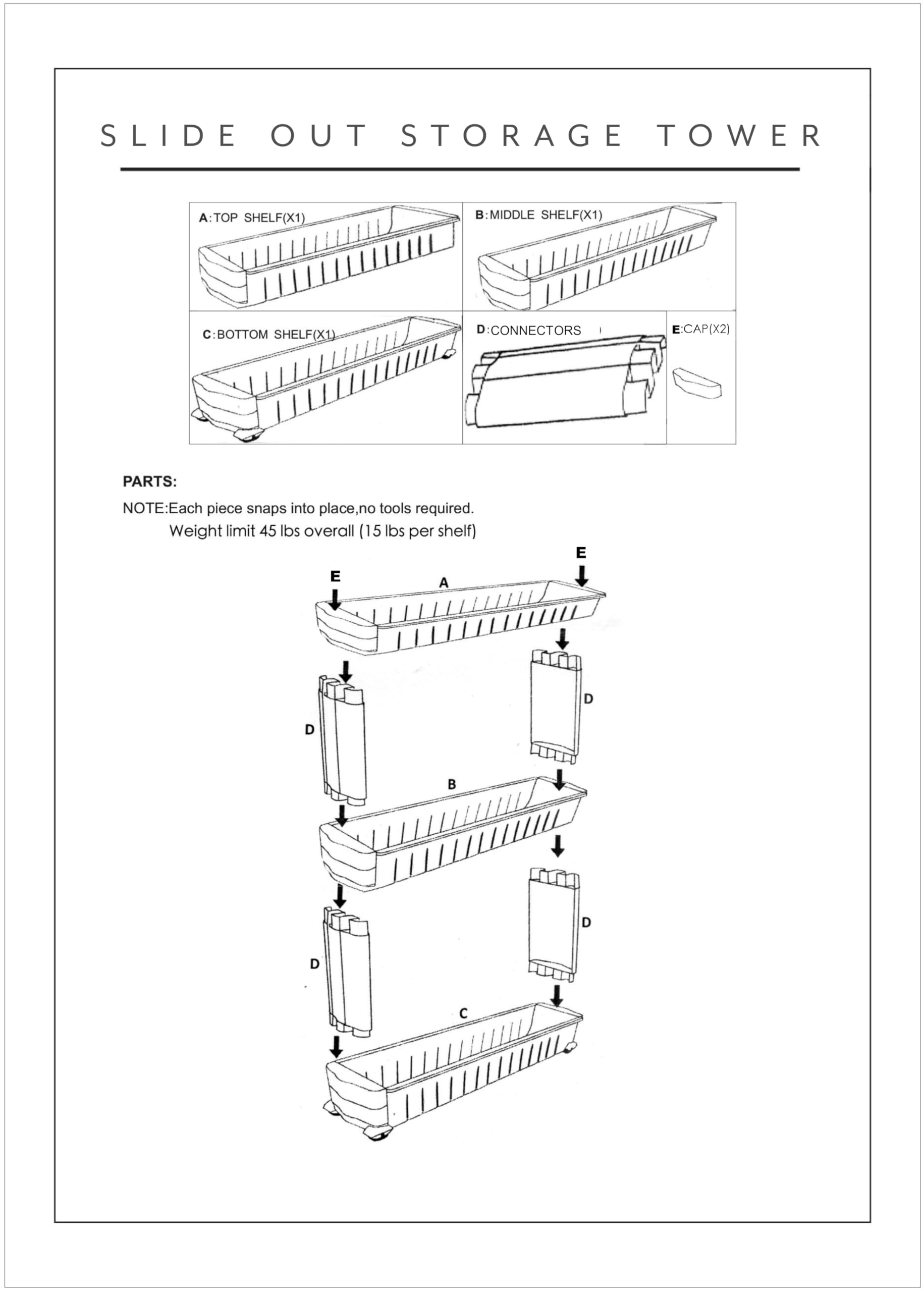 Narrow Sliding Storage Organizer Rack - Space Saving Cabinet Shelf Organizer for Kitchen, Bathroom, Pantry & Closet | Perfect for Spices, Cosmetics, Cans & Small Items