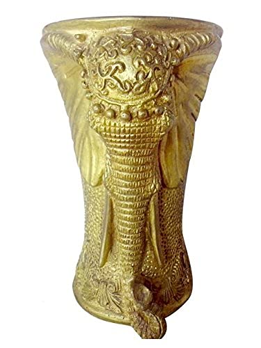 Handcrafted Brass Elephant Design Flower Pot Vase - Elegant Home Decor for Living Room, Office & Garden | BH00153 by Bharat Haat