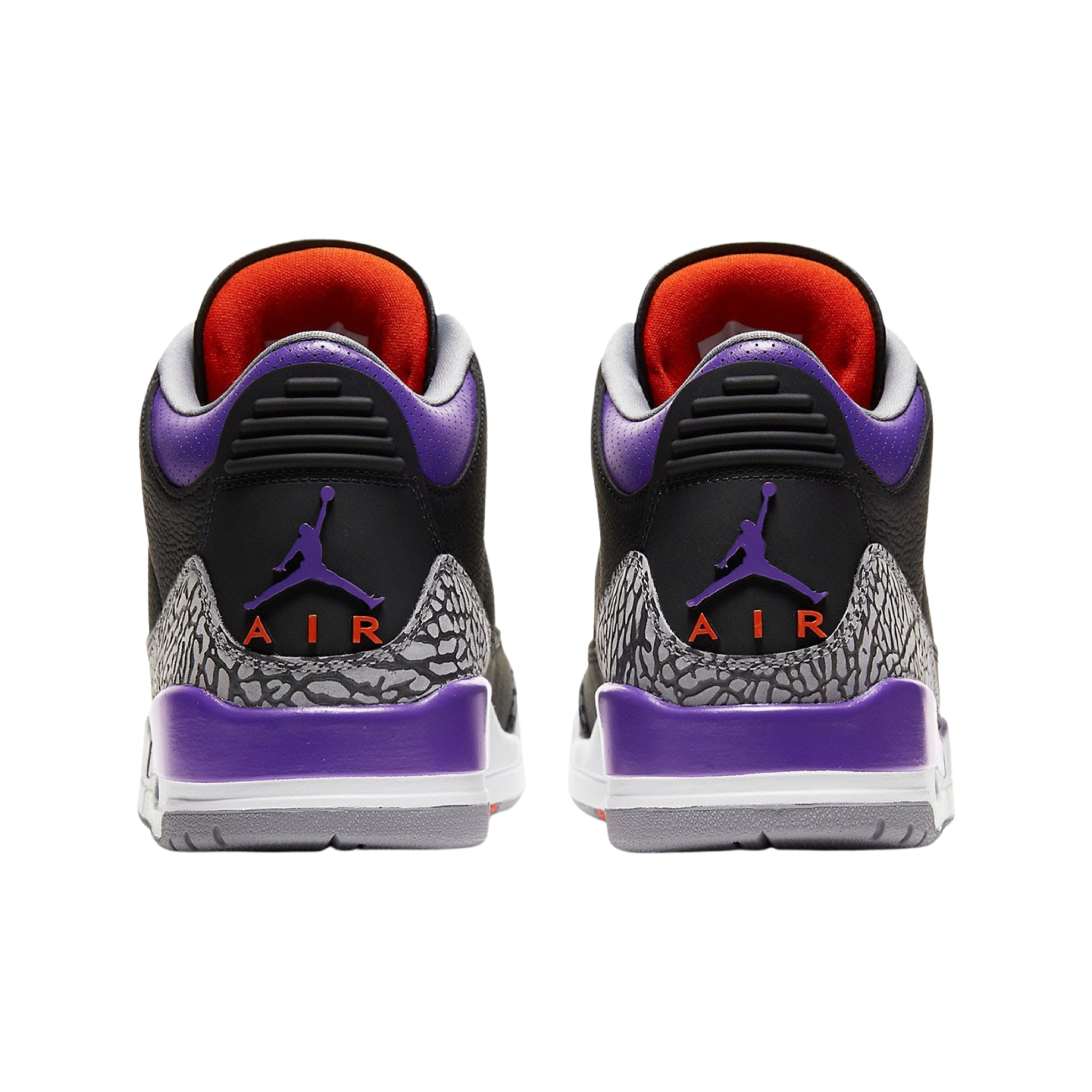 Air Jordan 3 Retro Sneakers - Black Court Purple Cement Grey Basketball Shoes for Men - Perfect for Streetwear, Gym & Casual Outfits