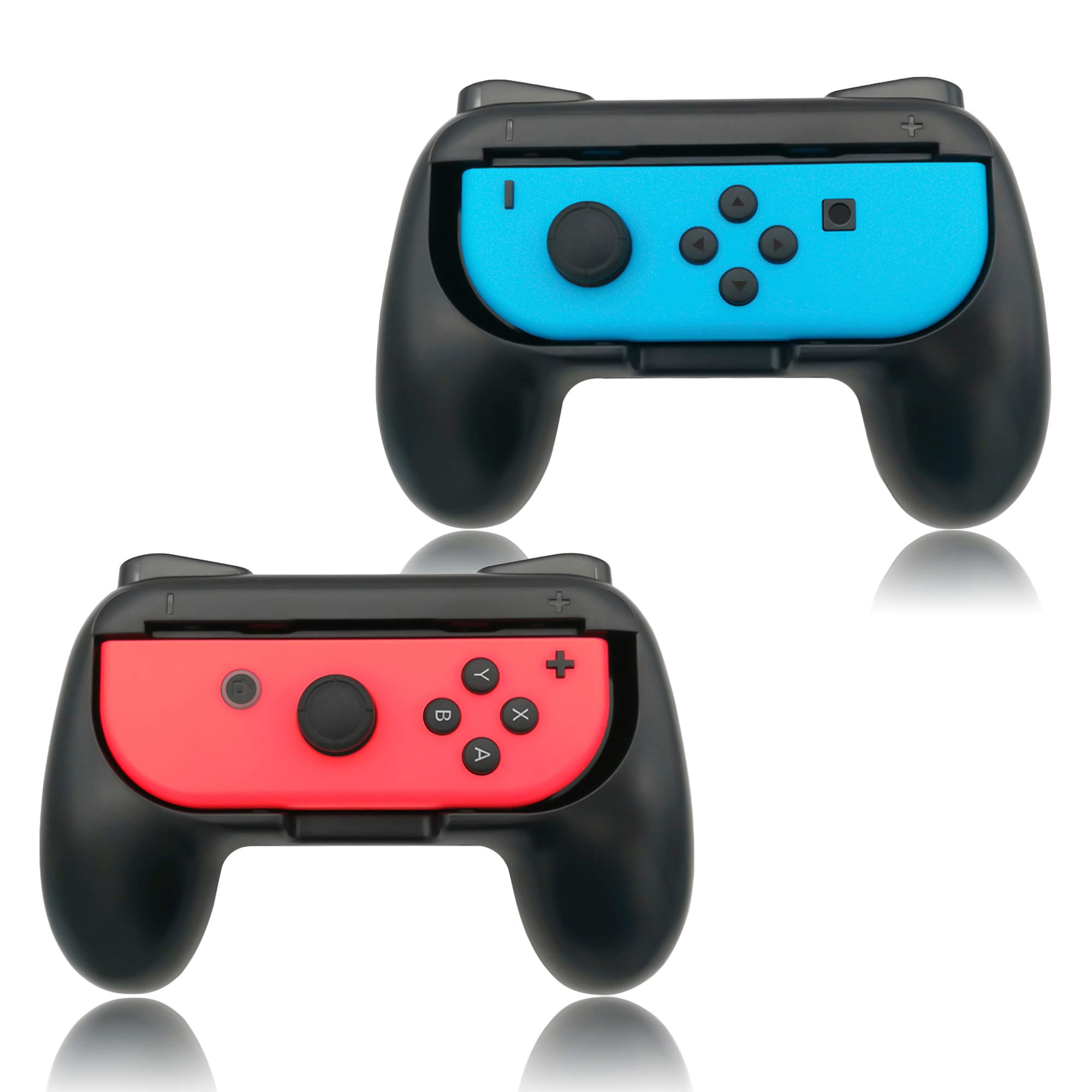 Nintendo Switch & Switch OLED Controller Hand Grips - Black (2 Packs) - Ergonomic Joy-Con Grips for Comfortable Gaming, Perfect for Long Play Sessions & Travel