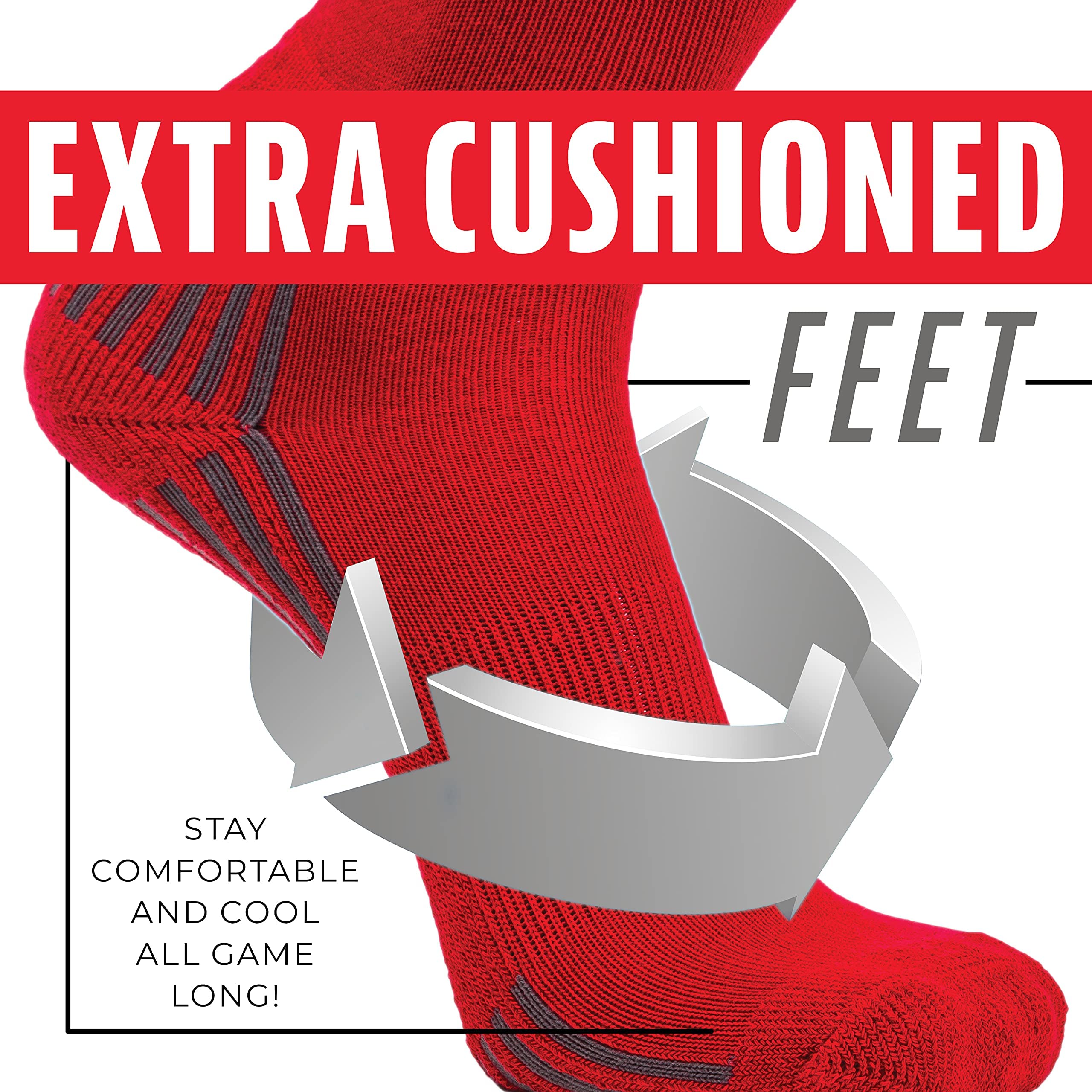 Franklin Sports Youth Baseball & Softball Socks for Kids - Knee High Athletic Socks for Boys & Girls - Perfect for Baseball, Softball & Sports Training