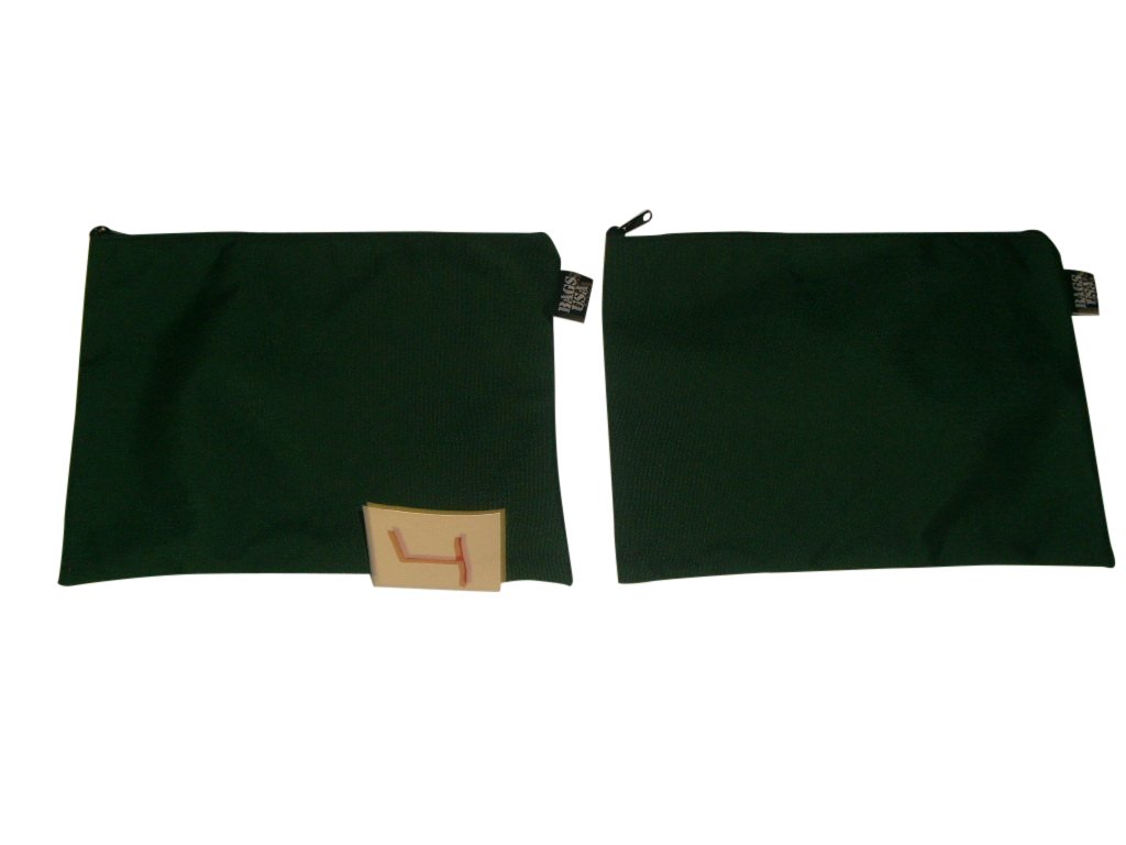 Waterproof Zippered Envelope Bags - 2 Pack Document Organizer for Office, School & Travel - Made in USA (Green) | File Storage, Mail Carrying & Business Essentials