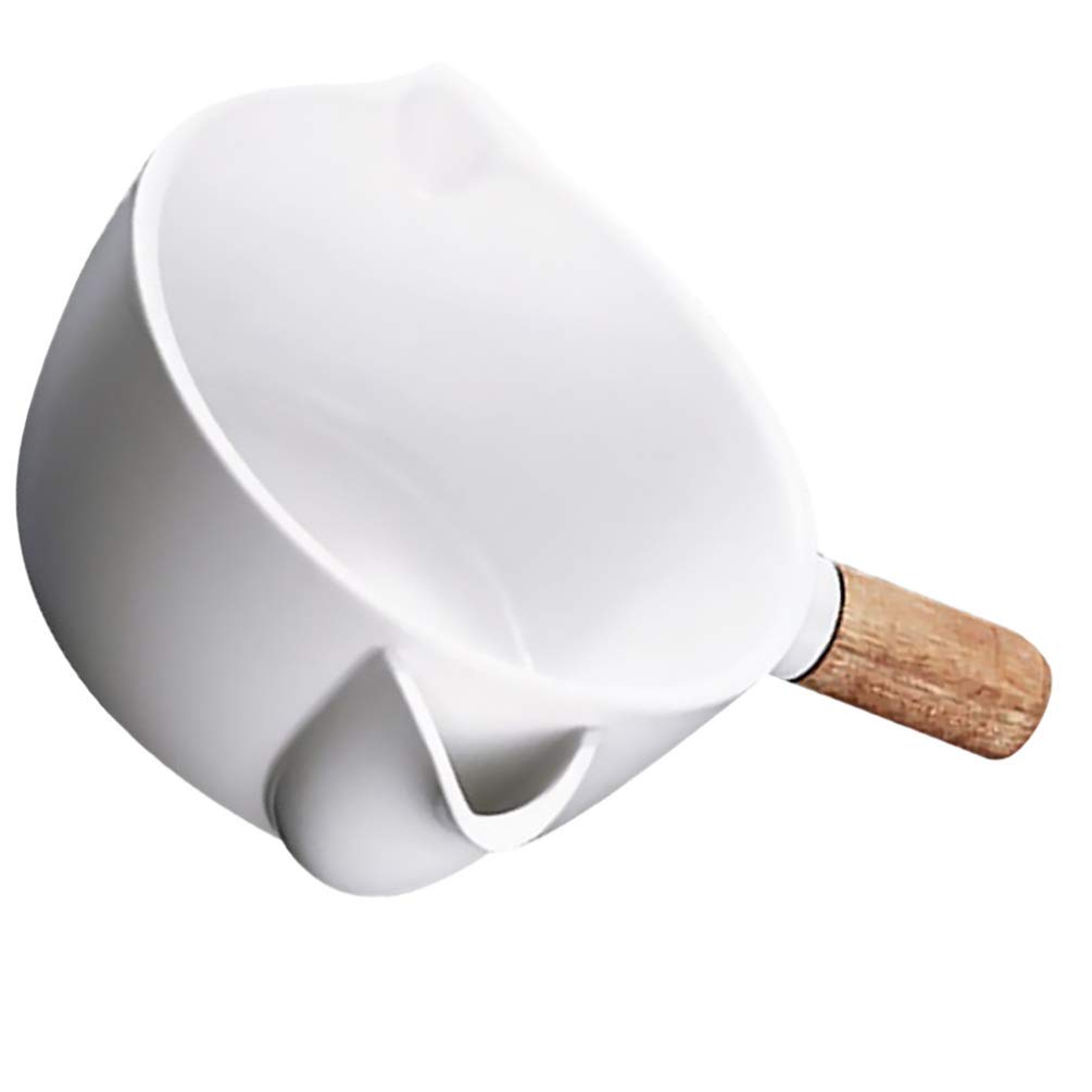 YARNOW Ceramic Oil Separating Bowl & Soup Ladle Set - Kitchen Oil Filter Skimmer Spoon, Soup Colander & Oil Separator for Healthy Cooking | Perfect for Broth, Stew & Soup Making