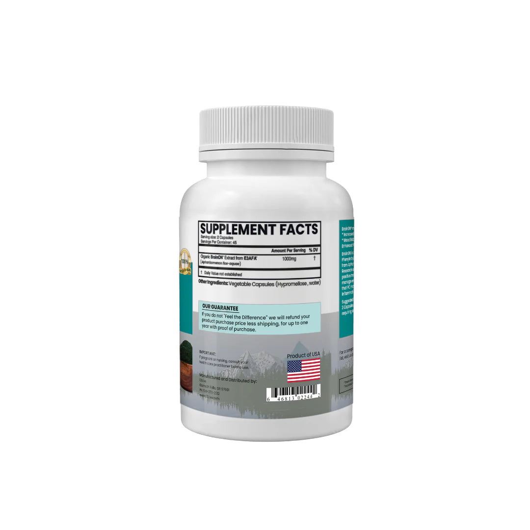 E3Live Blue-Green Algae & BrainON Nootropic Capsules/Powder - Boost Focus, Memory & Energy for Workouts, Study & Daily Performance