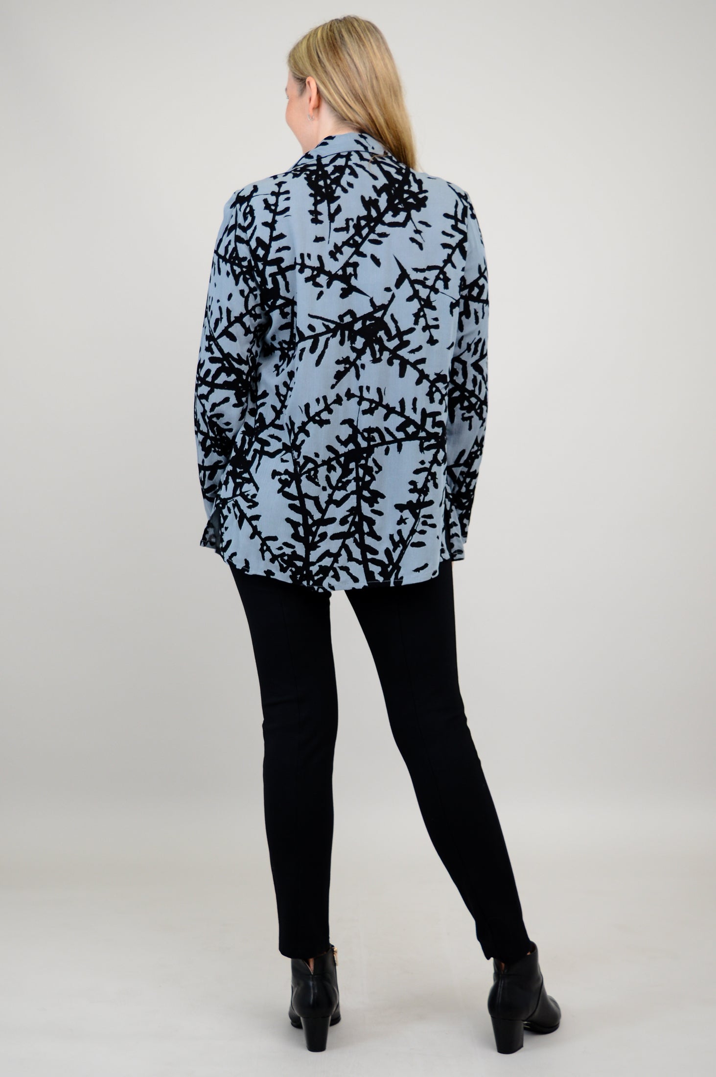 Cindy Long Sleeve Blouse with Lisbon Bloom Floral Print - Elegant Women's Top for Work, Office & Casual Wear