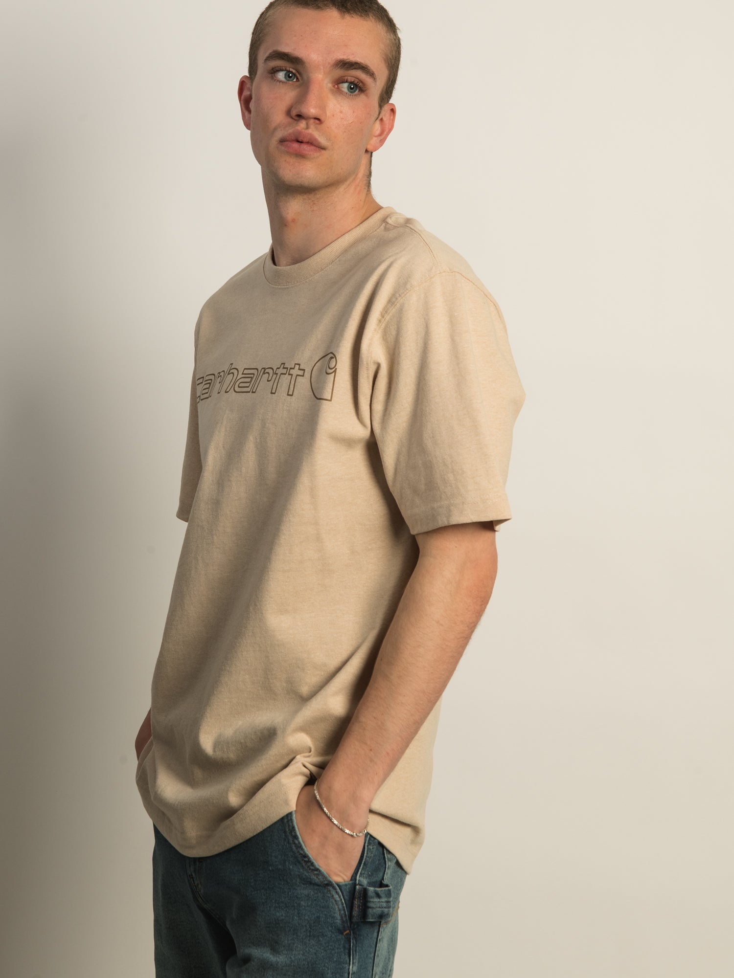 Carhartt Heavyweight Short Sleeve Logo Graphic T-Shirt for Men - Durable Workwear & Casual Style - Perfect for Construction, Outdoor Activities and Everyday Wear