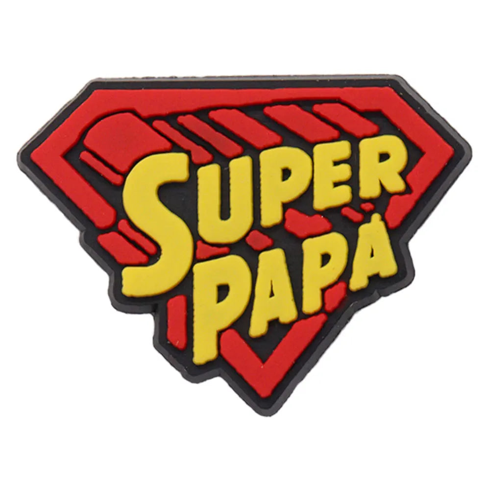 1Pcs I Love Papa Slippers PVC Shoe Button Charms - Best Dad Clog Accessories for DIY, Man Phone Case - Perfect Father's Day Gift for Dad, Husband, Grandfather - Home, Office & Casual Wear