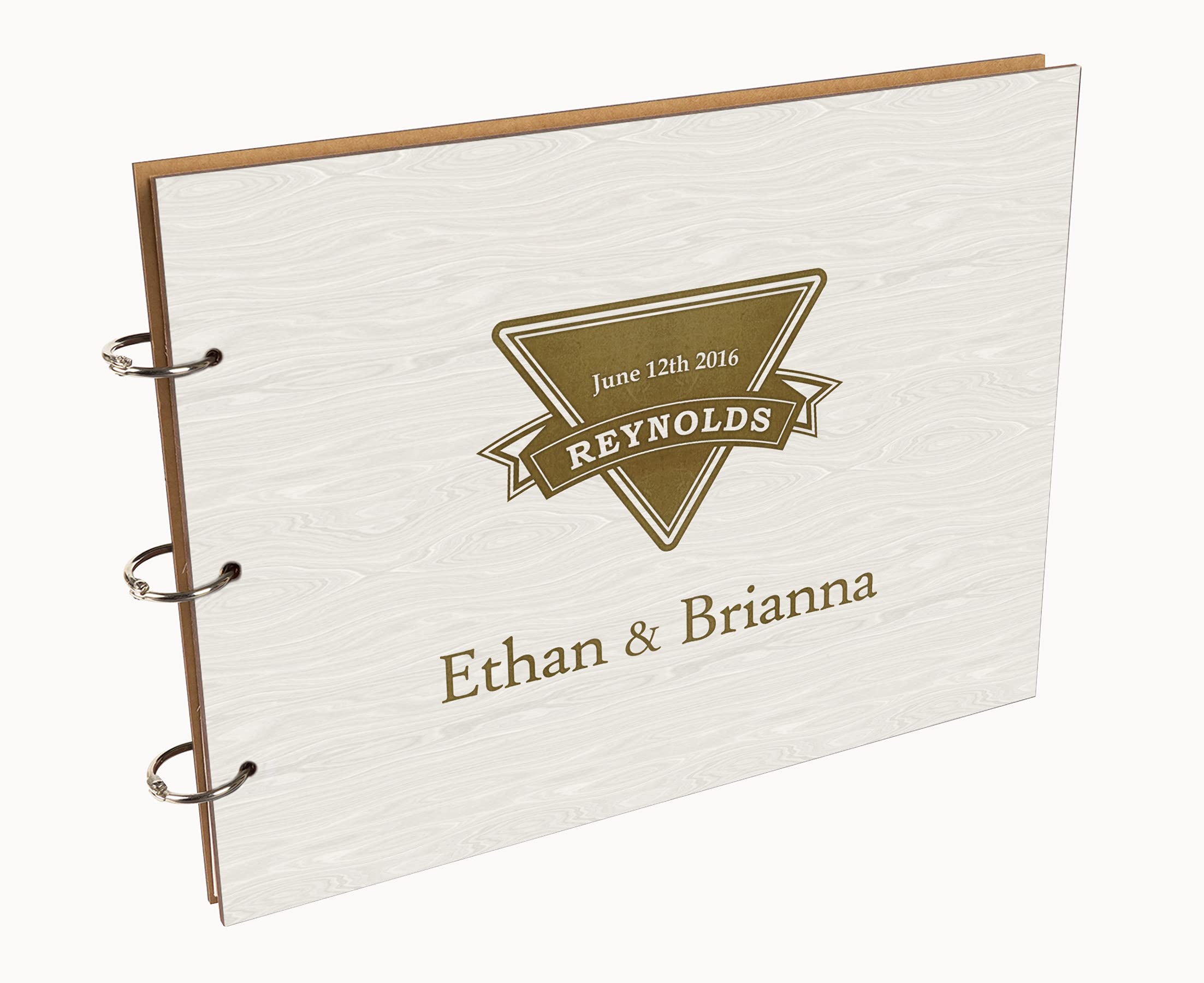 Personalized Laser Engraved Wedding Guest Book - Custom Wooden Cover Sign-in Registry for Bridal Shower, Anniversary & Special Events - Unique Keepsake Gift for Couples