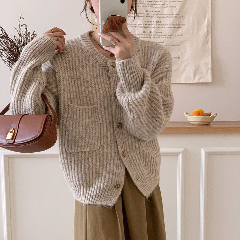 Cozy Loose Knit Cardigan for Women - Long Sleeve Open Front Sweater Jacket for Fall & Winter | Casual Outfit, Layering Essential, Home Comfort Wear