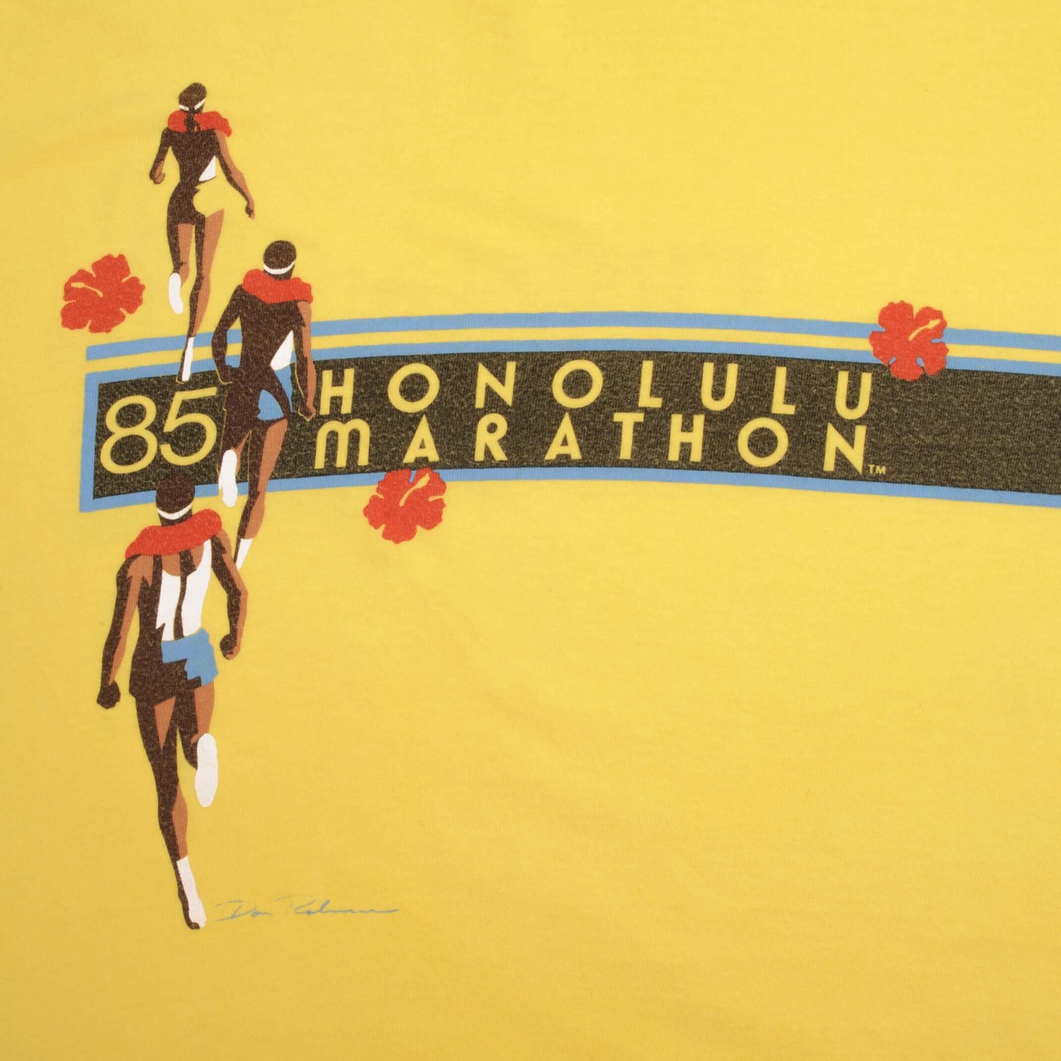 Vintage Crazy Shirt Honolulu Marathon Finisher 1985 Tee Shirt - Small, Made in USA - Retro Running Apparel for Collectors & Runners