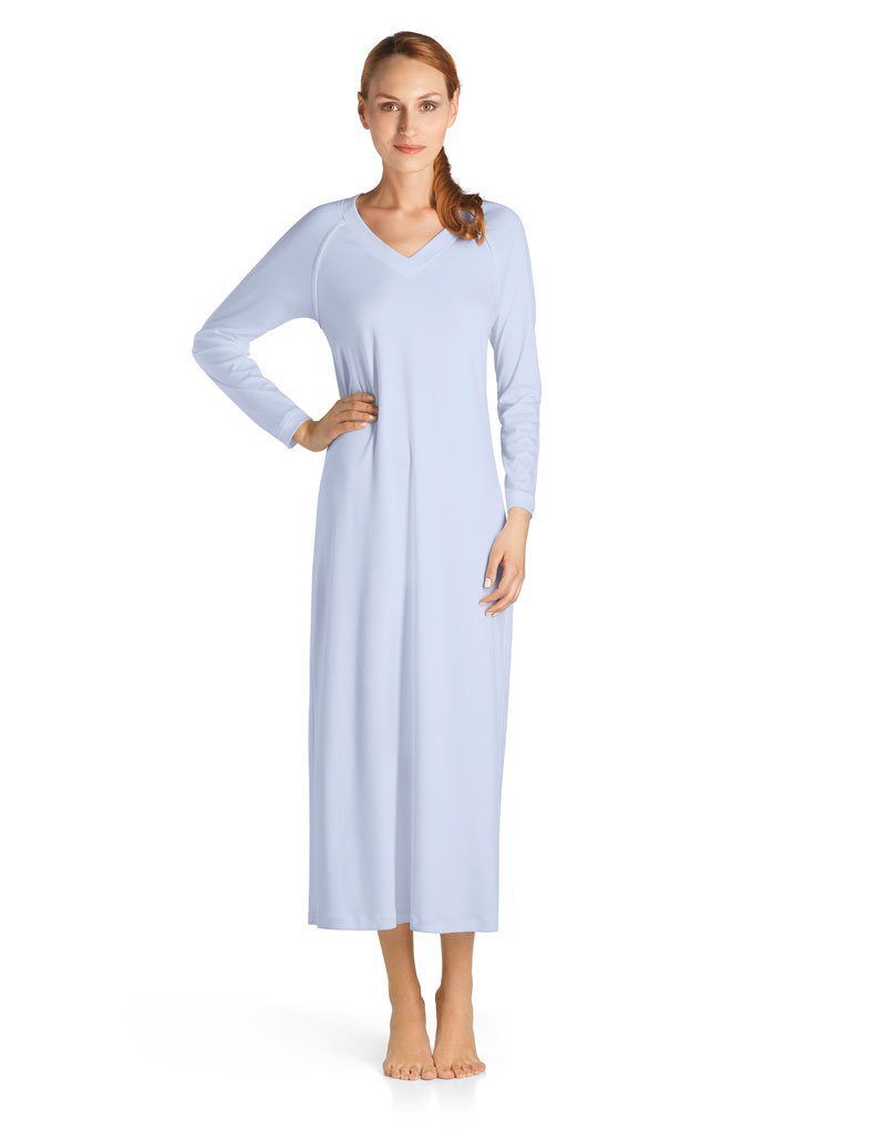 Hanro Women's Pure Essence Long Sleeve Nightgown - Soft Cotton Sleepwear for Comfortable Nights & Relaxing at Home