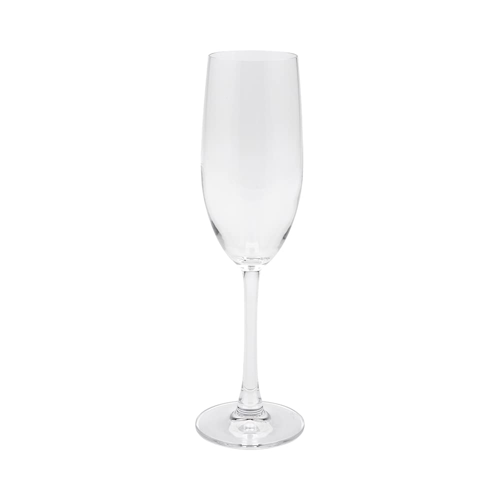 Restaurantware 8.5 oz Champagne Flutes Set of 12 - Premium Crystal Glassware with Laser-Cut Rim, Dishwasher Safe Stemware for Wine & Sparkling Beverages - Perfect for Weddings, Parties, and Elegant Dining