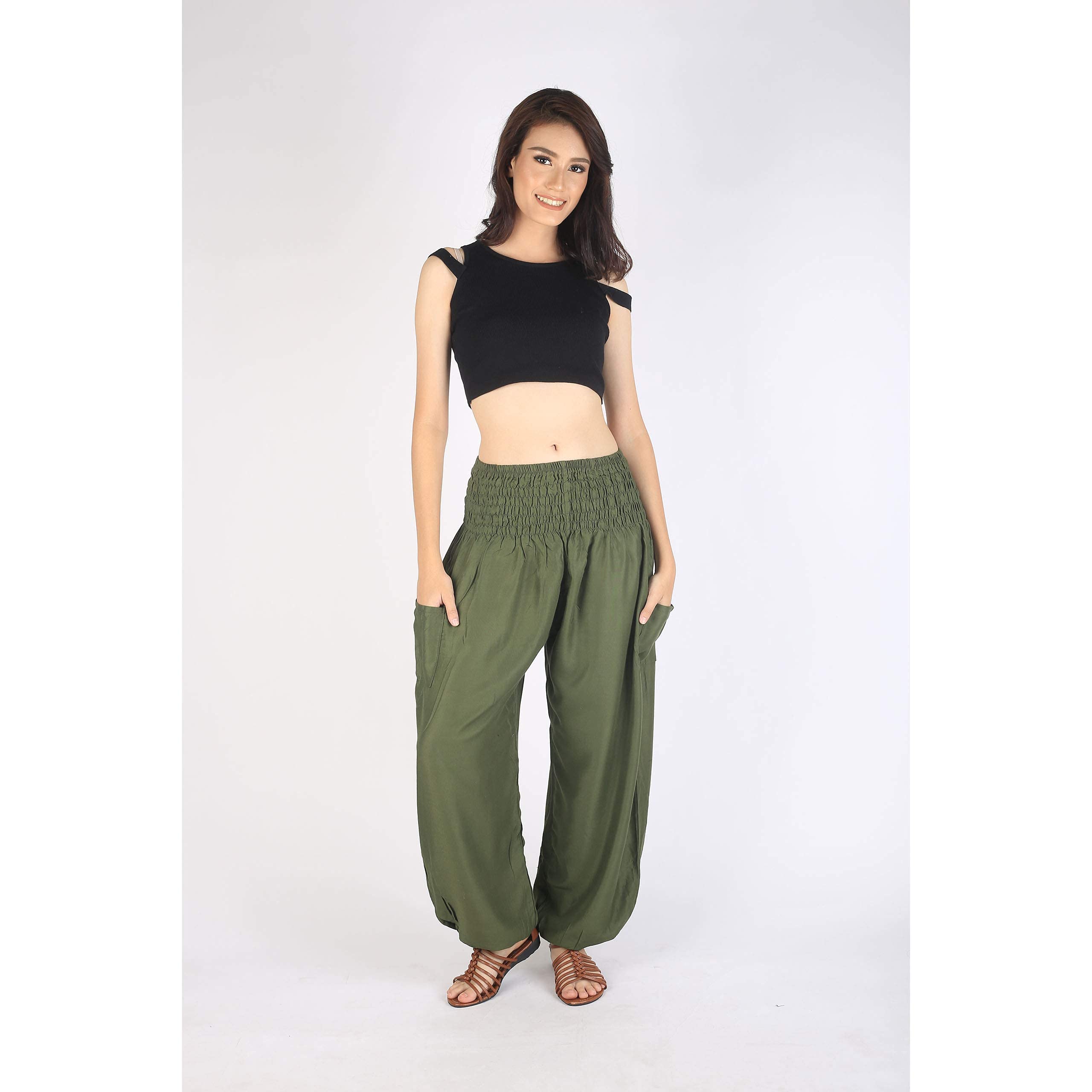 Boho Harem Pants for Women - Comfortable Yoga Trousers with Elastic Waist, Loose Fit Bohemian Beach Pants - Perfect for Yoga, Meditation, Beach Vacation and Casual Wear
