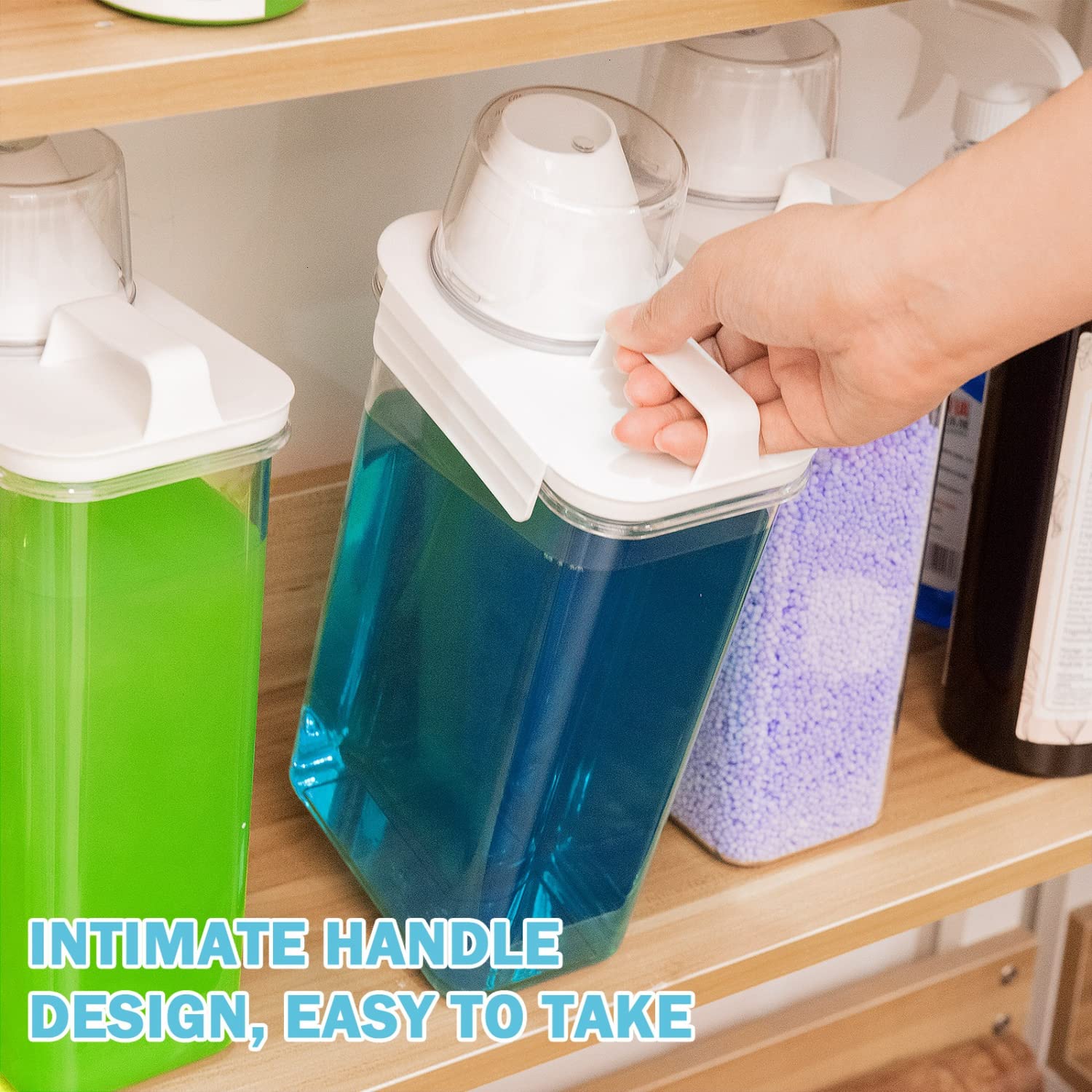 3-Pack Laundry Detergent Dispenser Set - 78oz Liquid Soap Dispenser with 6 Removable Labels (Detergent, Softener, Bleach) - Perfect for Laundry Room Organization & Storage Solutions - Ideal for Apartments, Homes, and Shared Laundry Spaces