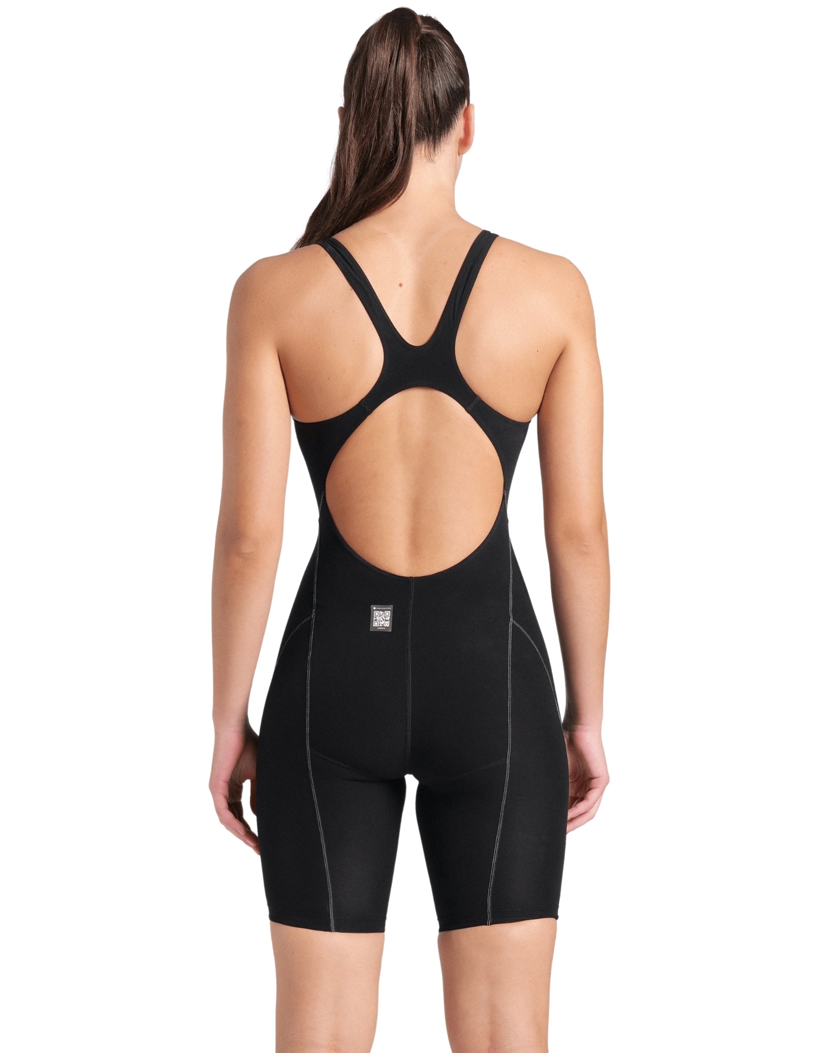 Powerskin Impulso Open Back Swimsuit - Black/Teal - High Performance Swimwear for Women, Perfect for Beach, Pool & Water Sports