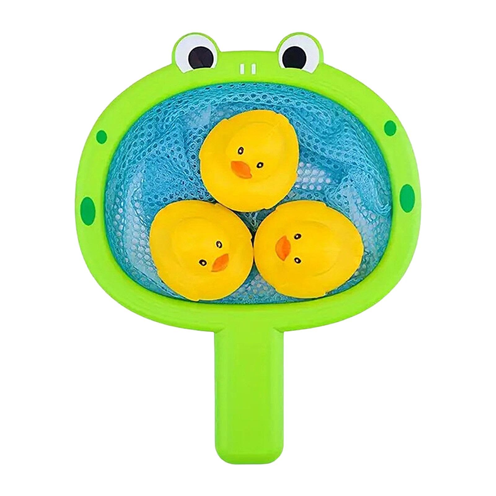 Cartoon Crab Duck Fishing Bath Toy with Net - Interactive Bathtub Fishing Game for Kids - Fun Water Play & Floating Bath Time Toy - Perfect for Toddlers & Preschoolers