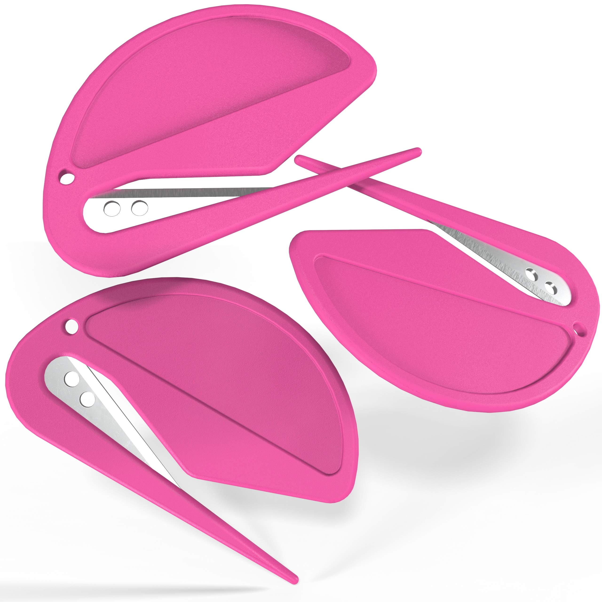 Vibrant Pink Letter Openers (3-Pack) for Office & Home Use
