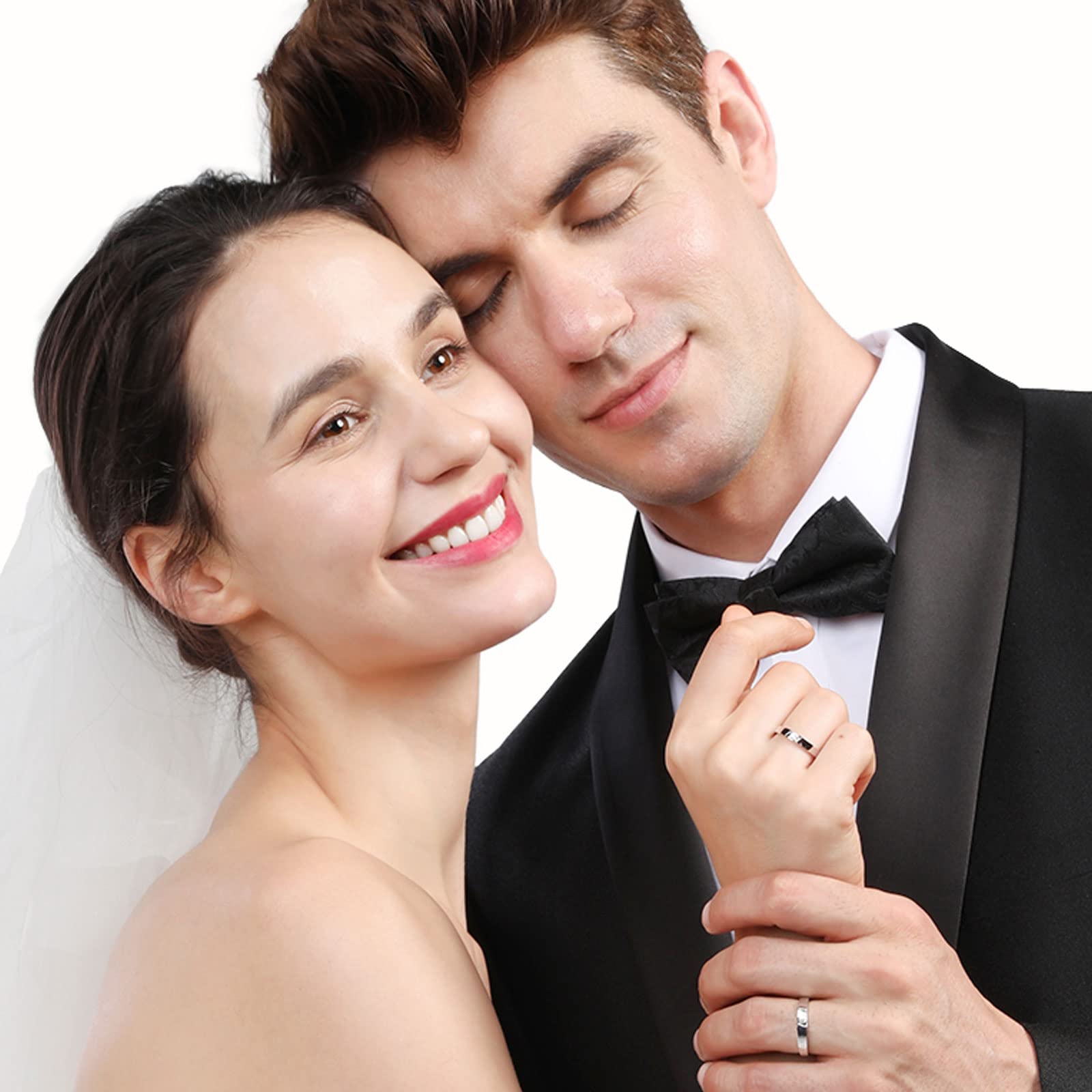 Diamond Matching Couples Rings for Him & Her - Sterling Silver/10K/14K/18K Gold Wedding Promise Rings with Free Engraving - Perfect for Anniversaries, Engagements & Romantic Gifts