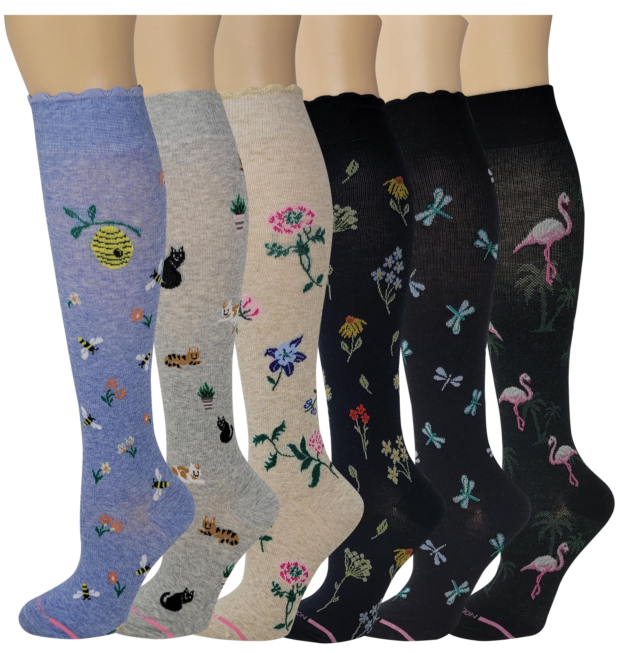 Best Women's Compression Socks for Circulation & Swelling Relief - Medical Grade 20-30 mmHg Graduated Support (6-Pack) - Perfect for Nurses, Travel & Pregnancy