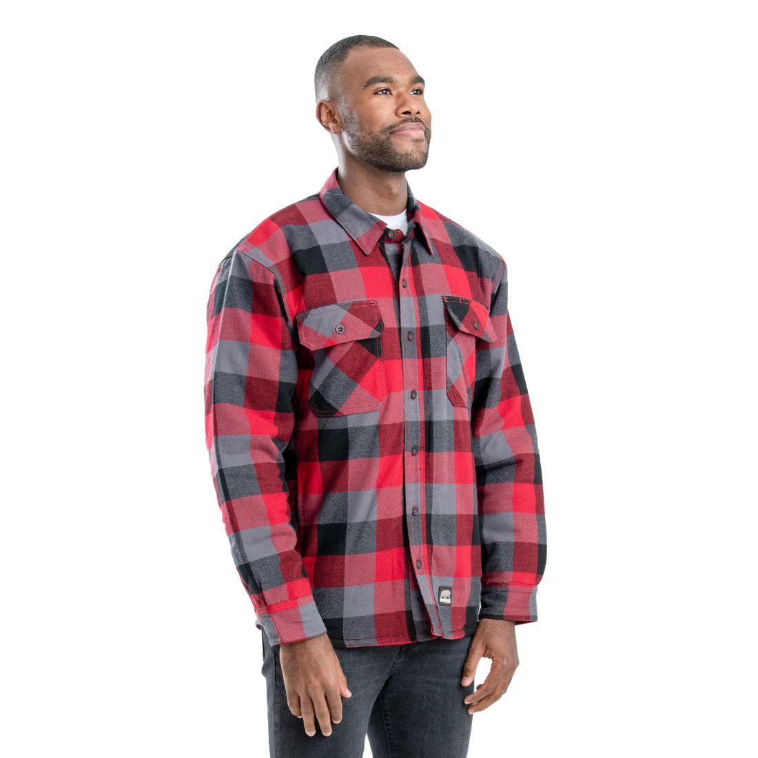 Berne Men's Heartland Shirt Jacket SH69PRE - Red Flannel Shirt Jacket for Men | Warm & Durable Outdoor Workwear | Perfect for Hunting, Camping & Fall Layering