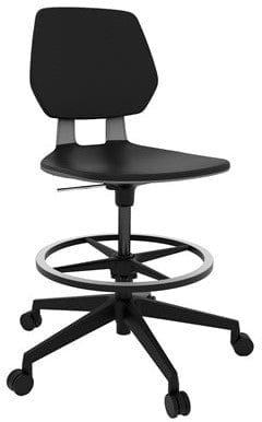 Safco 7827BL Commute Petite Drafting Chair - Adjustable Height Ergonomic Office Chair for Small Spaces, Home & Studio Workspaces