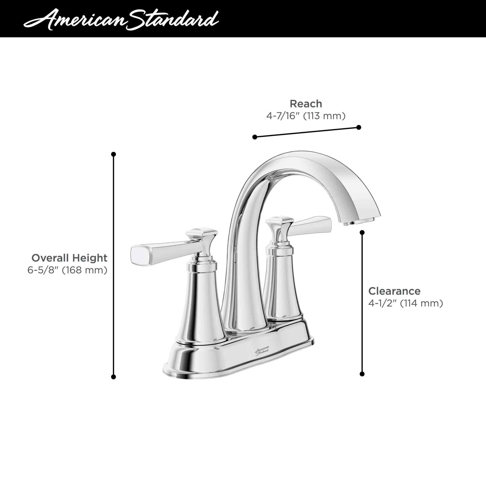 Glenmere 4 Inch Centerset 2 Handle Bathroom Faucet - 1.2 GPM/4.5 LPM Water-Saving Design with Lever Handles - Perfect for Small Bathrooms, Powder Rooms & Vanities