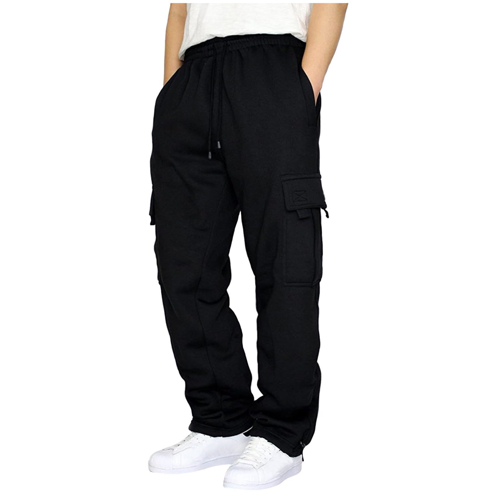 Men's Cargo Sweatpants with Pockets - Casual Joggers for Outdoor & Gym