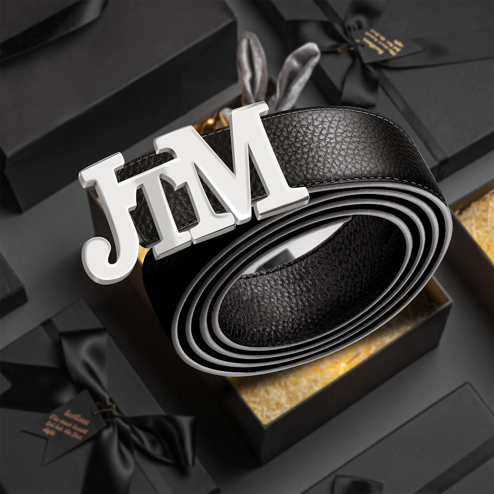 **BAUMA AUTO Men's Genuine Leather Belt - Custom Engraved Name, Concealed Carry EDC, Classic Dress Belt for Business & Casual Wear | Perfect for Office, Wedding & Everyday Use**