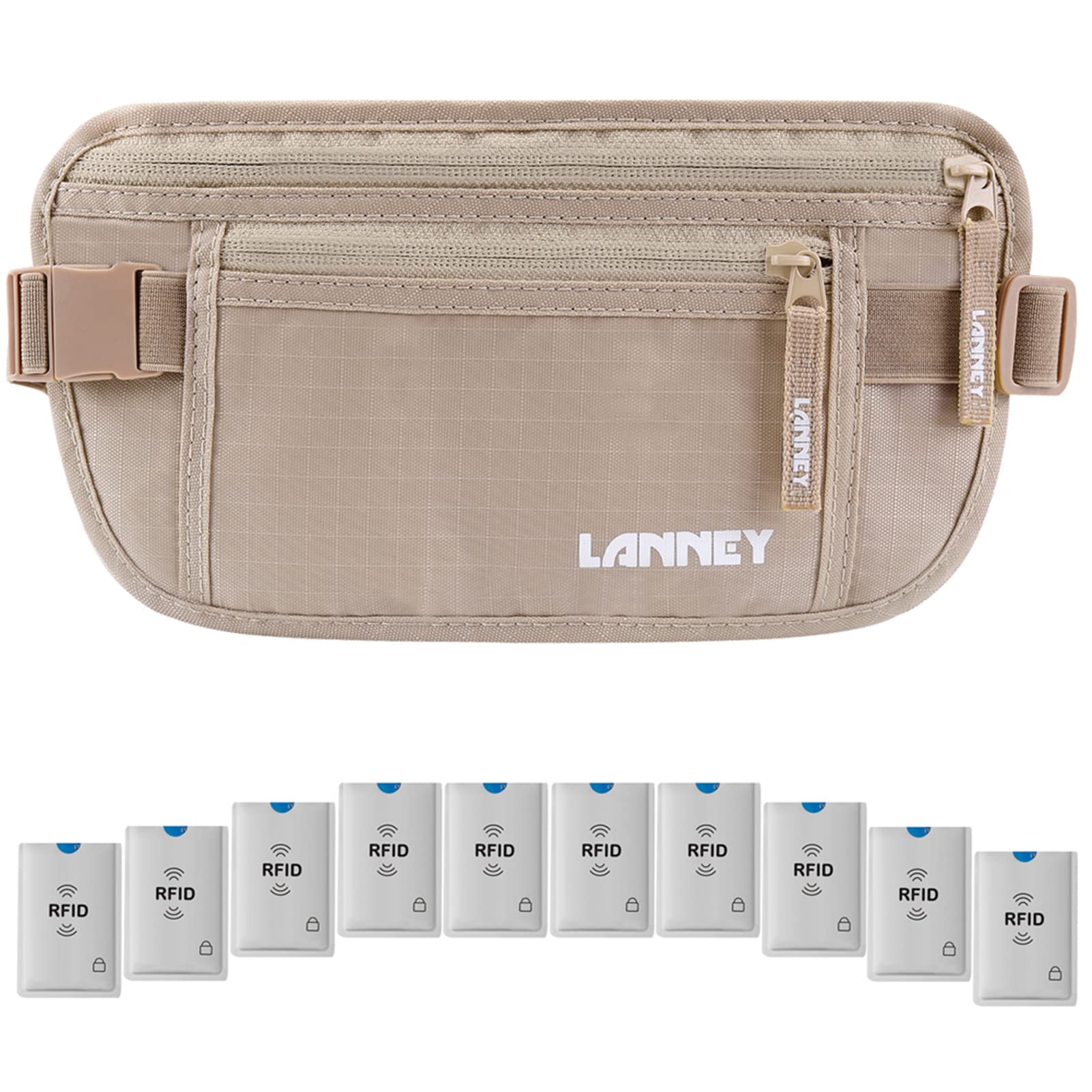 RFID Blocking Money Belt for Travel - Slim Hidden Wallet for Women & Men - Perfect for Airports, Hiking & Secure Travel