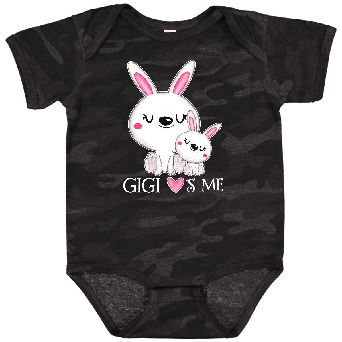 Inktastic Gigi Loves Me Bunny Family Baby Bodysuit - Cute Cotton Onesie for Newborns & Infants - Perfect for Family Photos, Easter Outfits & Baby Showers