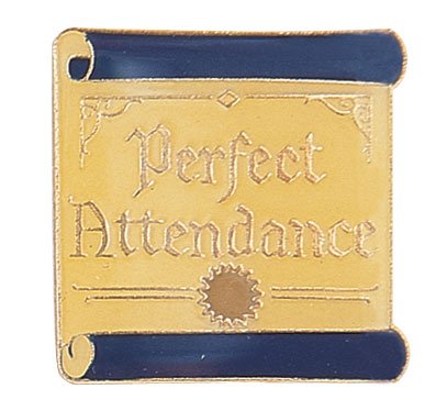 50 Pack Perfect Attendance Scroll Lapel Pins - Elegant Award Recognition for Students, Employees & Volunteers - Ideal for School Ceremonies, Work Achievements & Volunteer Appreciation Events