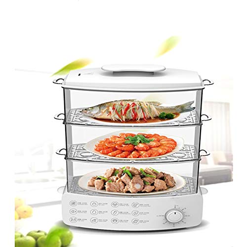 Multi-Functional Double-Layer Electric Steamer for Healthy Breakfast - Large Capacity Household Food Steamer for Vegetables, Dumplings & More - Perfect for Quick Meals & Meal Prep (Size S)