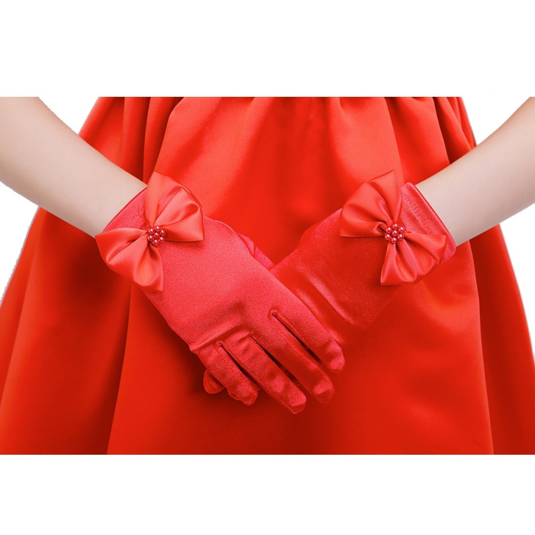 Tandi Elegant Satin Gloves for Women - Formal Wedding Gloves, Pageant Party Accessories, Special Occasion Dress Gloves - Perfect for Bridal Events, Prom Nights, and Evening Galas