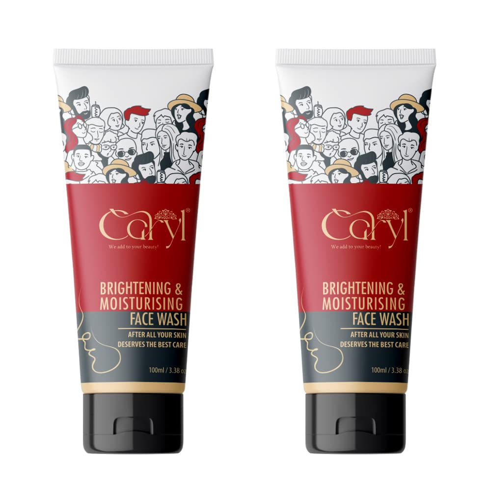Brighten & Moisturize Face Wash Combo (100ml Each) - Red Wine Extract for Deep Cleansing, Whitening & Skin Revitalization - Paraben-Free Formula for All Skin Types (Men & Women) - Perfect for Daily Skincare Routine & Travel Essentials
