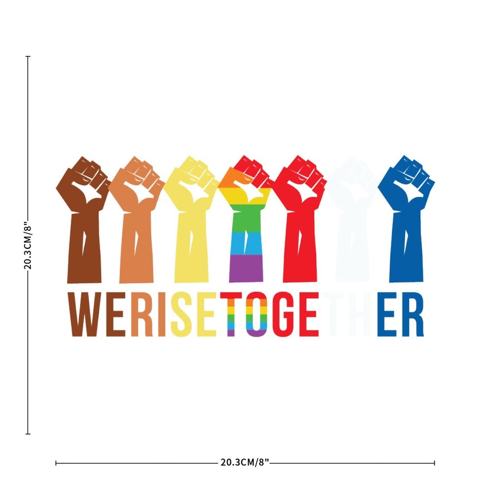 LGBTQ Pride Car Decals - Rainbow Equality Vinyl Stickers for Cars, Trucks, Windows & Laptops - Support Gay, Lesbian & LGBTQ+ Rights - Waterproof Funny Bumper Stickers for Pride Month & Everyday Use