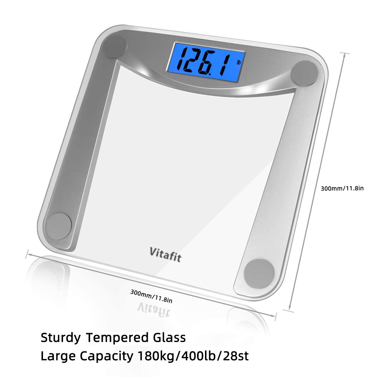 Vitafit Digital Bathroom Scale & 33lb Kitchen Scale - Accurate Body Weight & Food Measurement for Home, Gym, and Cooking - Perfect for Health Tracking & Meal Prep